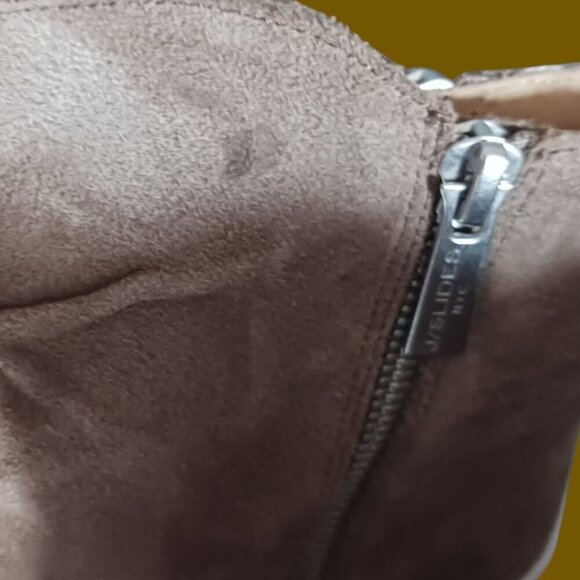 J/Slides NYC Suede Leather Upper Platform Ankle Boots Size 7 tan color - Picture 13 of 13